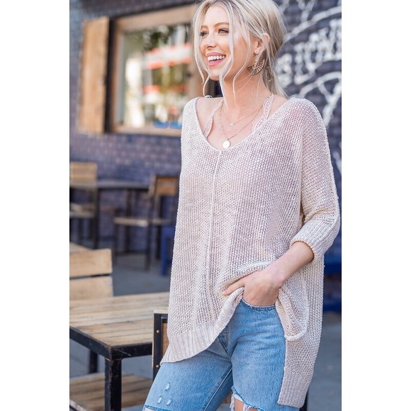 >>LAST<< Corey Lightweight Tunic Sweater - Natural - Picture 3 of 6